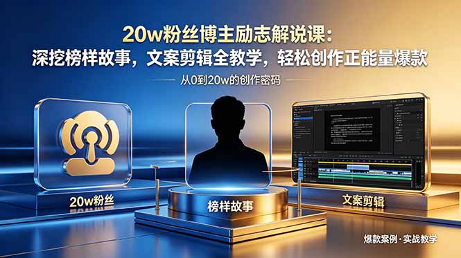 20w粉丝博主励志解说课：深挖榜样故事，文案剪辑全教学，轻松创作正能量爆款-源创文化:轻创终点站