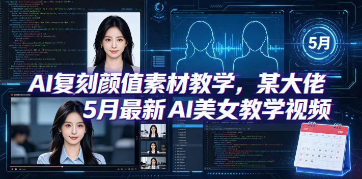 AI复刻颜值素材教学,某大佬5月最新AI美女教学视频,内含4月好物复刻教学-源创文化:轻创终点站