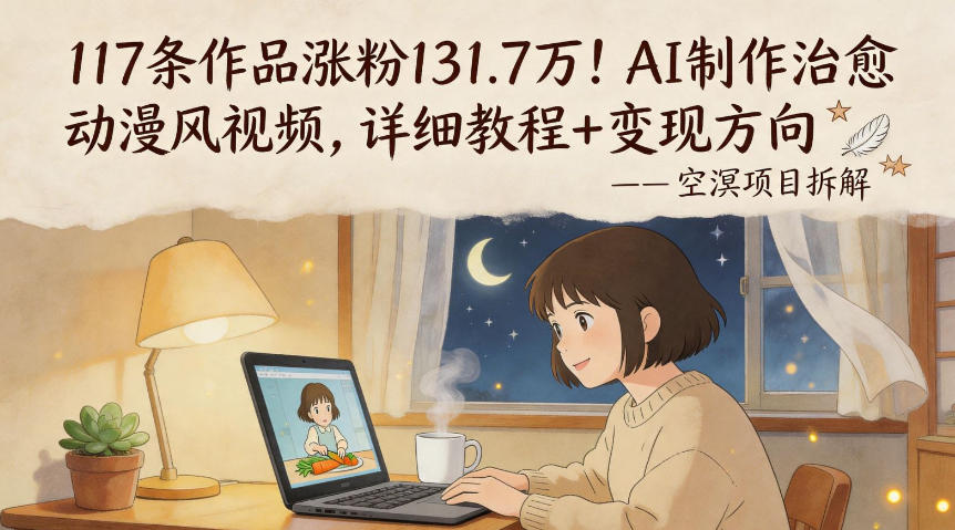 117条作品涨粉131.7W！AI制作治愈动漫风视频，详细教程+变现方向-源创文化:轻创终点站