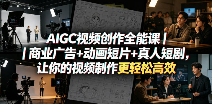 AIGC视频创作全能课｜商业广告+动画短片+真人短剧，让你的视频制作更轻松高效-源创文化:轻创终点站