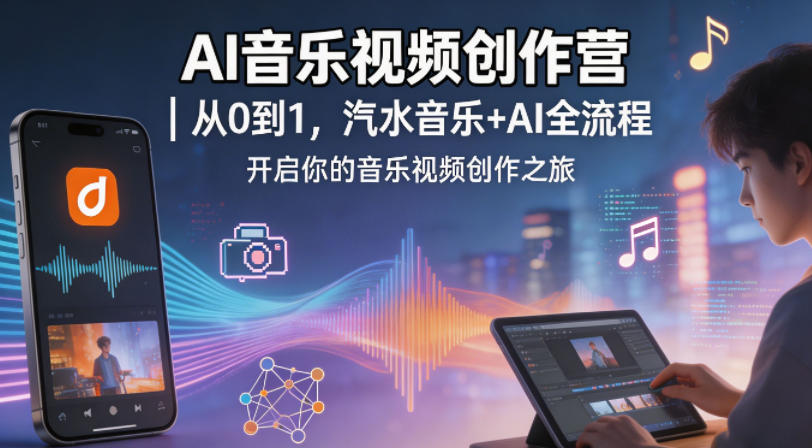 AI音乐视频创作营｜从0到1，汽水音乐+AI全流程，开启你的音乐视频创作之旅-源创文化:轻创终点站