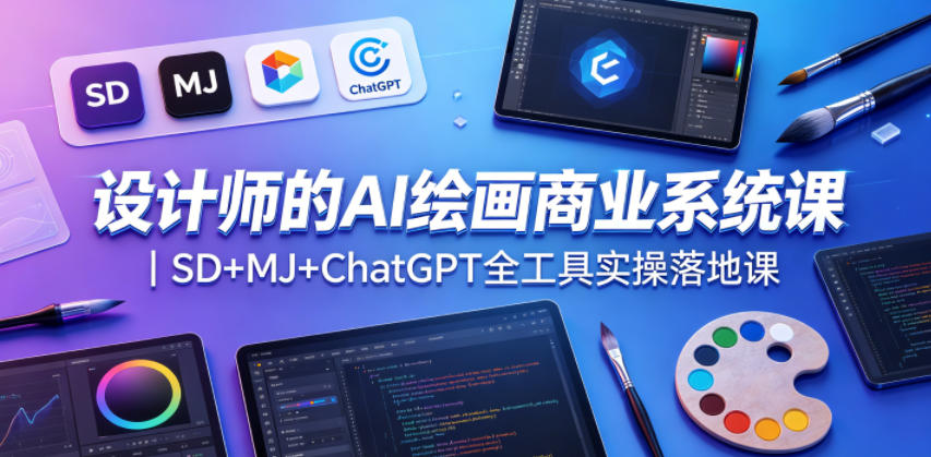 设计师的AI绘画商业系统课｜SD+MJ+ChatGPT全工具实操落地课-源创文化:轻创终点站