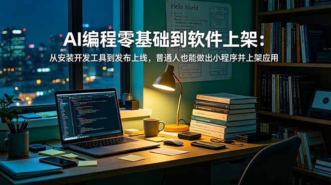 AI编程零基础到软件上架:从安装开发工具到发布上线,普通人也能做出小程序并上架应用商店-源创文化:轻创终点站