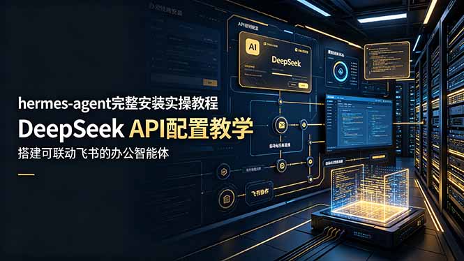 hermes-agent完整安装实操教程,DeepSeek API配置教学,搭建可联动飞书的办公智能体-源创文化:轻创终点站