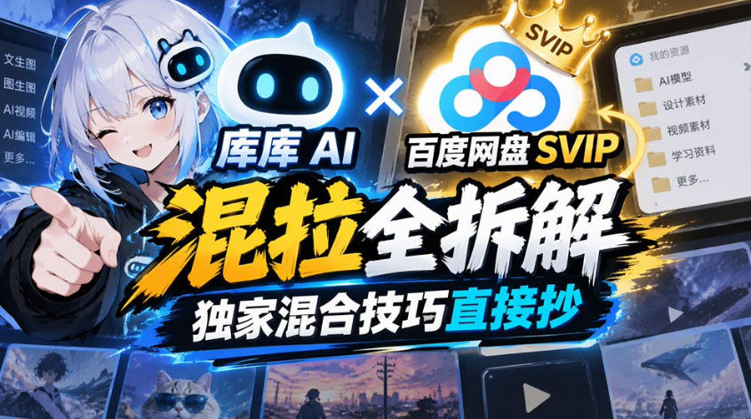 库库AI×百度网盘SVIP混拉全拆解，独家混合技巧直接抄-轻创终点站