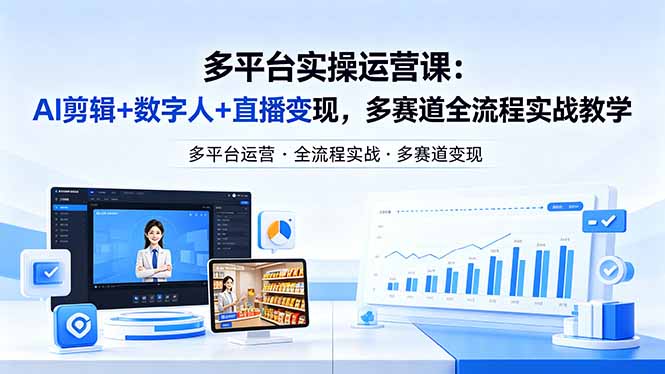 某团队多平台实操运营课-更新26年4月29：AI剪辑+数字人+直播变现，多赛道全流程实战教学-源创文化:轻创终点站