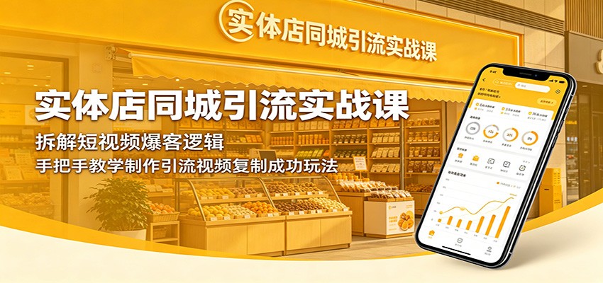 实体店同城引流实战课：拆解短视频爆客逻辑，手把手教学制作引流视频复制成功玩法-源创文化:轻创终点站