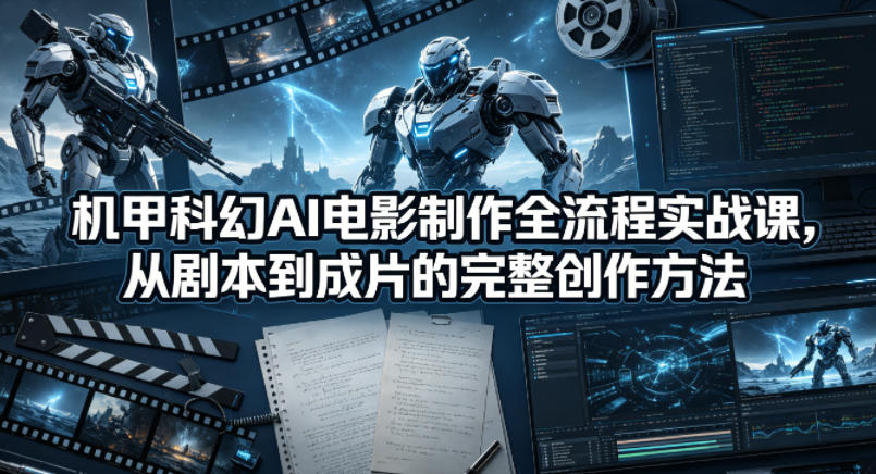 机甲科幻AI电影制作全流程实战课，从剧本到成片的完整创作方法-源创文化:轻创终点站