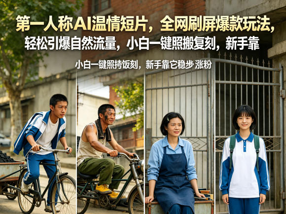 第一人称AI温情短片，全网刷屏爆款玩法，轻松引爆自然流量，小白一键照搬复刻，新手靠它稳步涨粉-源创文化:轻创终点站