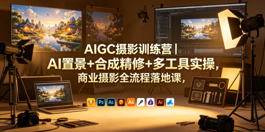 AIGC摄影训练营｜AI置景+合成精修+多工具实操，商业摄影全流程落地课-源创文化:轻创终点站