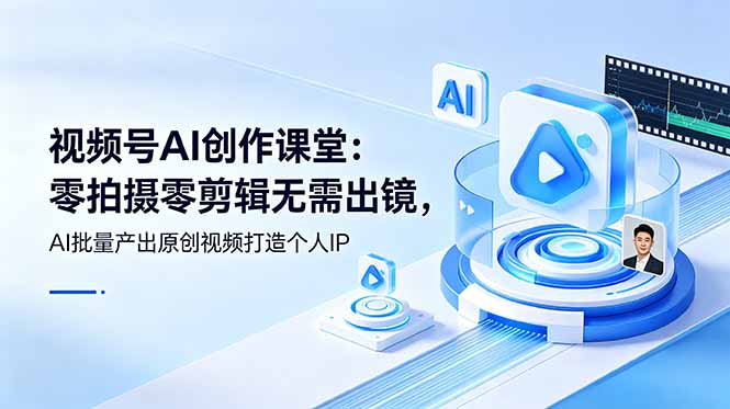视频号AI创作课堂：零拍摄零剪辑无需出镜，AI批量产出原创视频打造个人IP-源创文化:轻创终点站