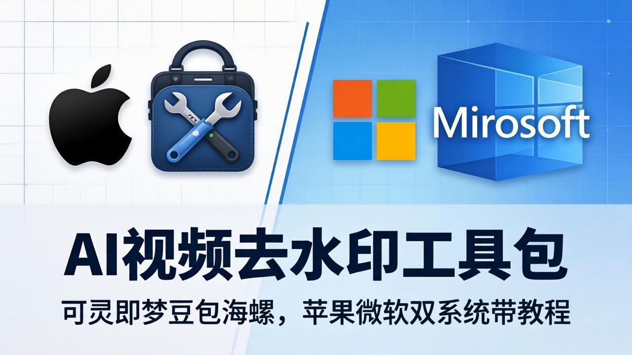 AI视频去水印工具包：可灵即梦豆包海螺，苹果微软双系统带教程-源创文化:轻创终点站