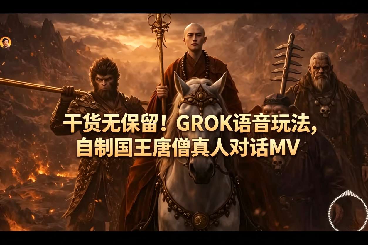 干货无保留！GROK语音玩法，自制国王唐僧真人对话MV-源创文化:轻创终点站