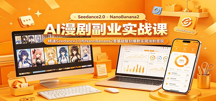 AI漫剧副业实战课：精通Seedance2.0与NanoBanana2零基础复刻爆款实现涨粉变现-源创文化:轻创终点站