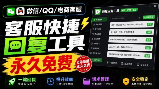 微信/QQ/电商客服快捷回复工具，支持多平台话术库与一键发送，永久免费，使用简单！易歪歪-轻创终点站