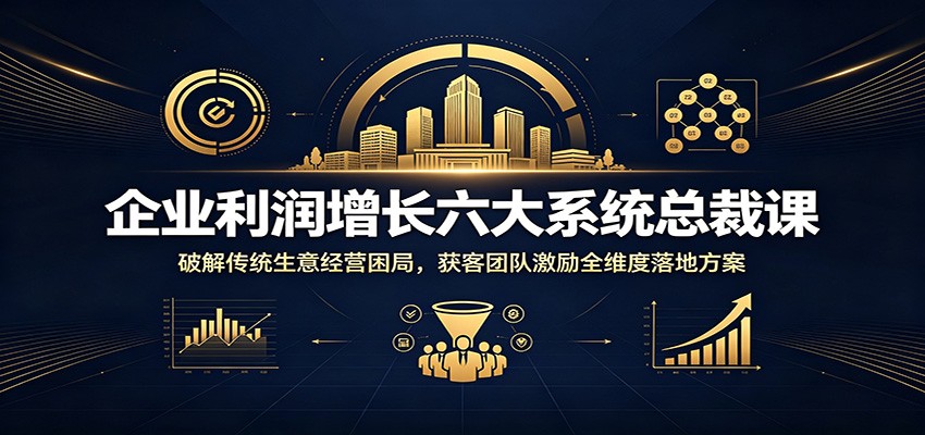 企业利润增长六大系统总裁课：破解传统生意经营困局，获客团队激励全维度落地方案-源创文化:轻创终点站