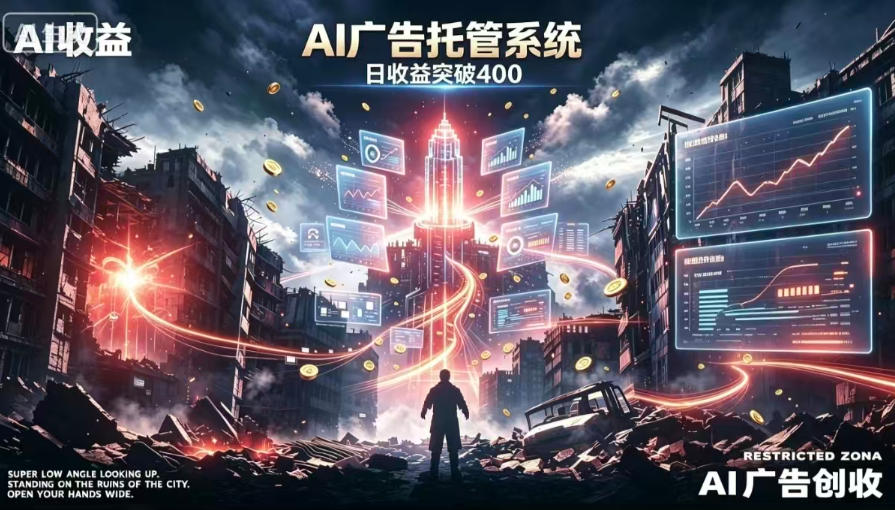 AI智能广告，全自动化运行，单日可达400+，小白新手0基础上手【揭秘】-轻创终点站