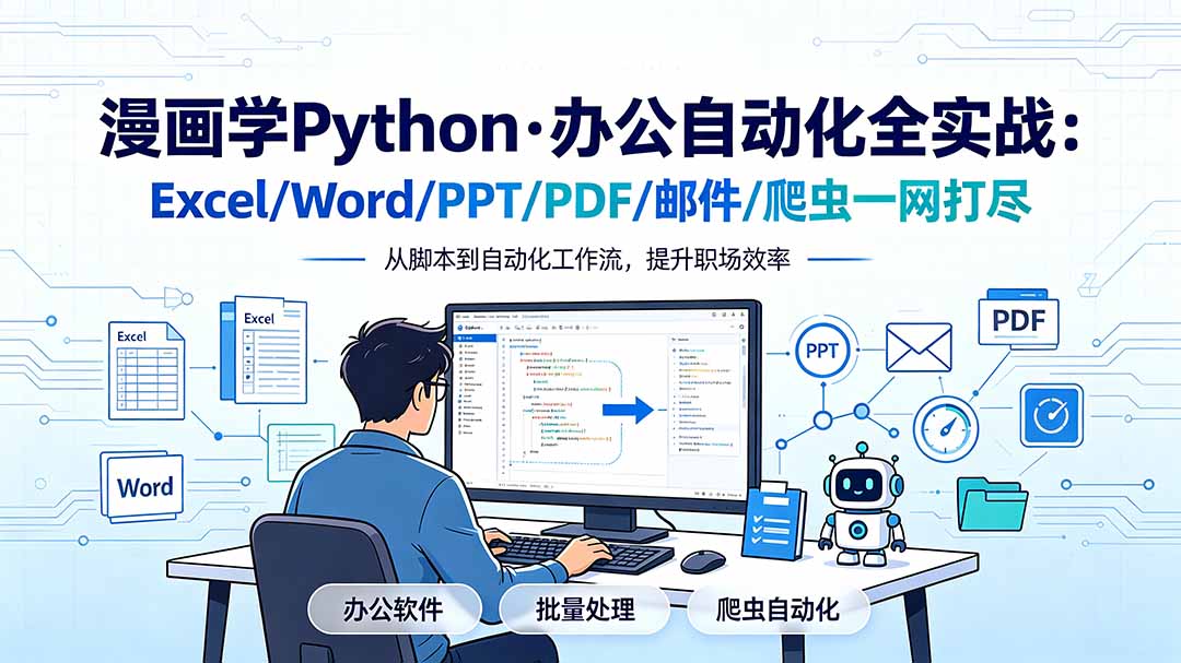 漫画学Python·办公自动化全实战:Excel/Word/PPT/PDF/邮件/爬虫一网打尽-源创文化:轻创终点站