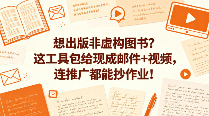 想出版非虚构图书？这工具包给现成邮件+视频，连推广都能抄作业！【原创双语字幕】-源创文化:轻创终点站
