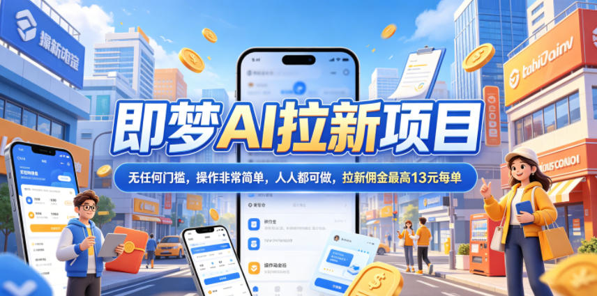 2026年即梦AI拉新项目最新玩法,无任何门槛,操作非常简单,人人都可做,拉新佣金最高13米每单(更新08月07日)-轻创终点站