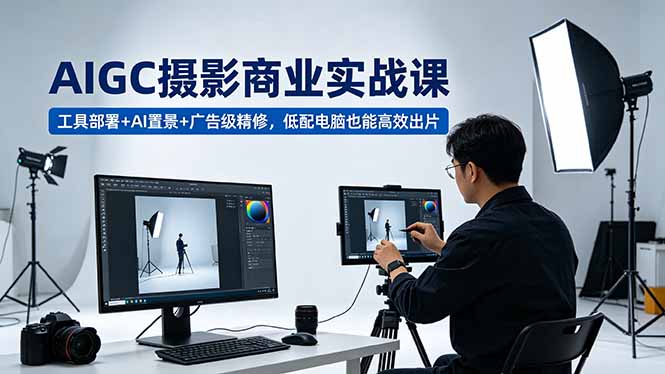 AIGC 摄影商业实战课，工具部署+AI置景+广告级精修，低配电脑也能高效出片-源创文化:轻创终点站