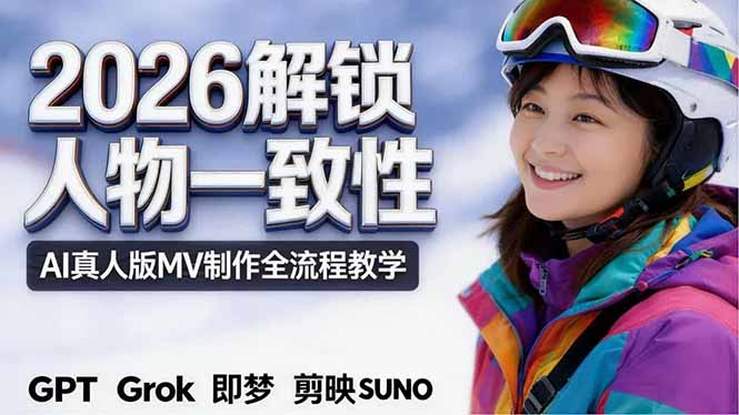 2026独创解锁人物一致性：AI真人版MV制作，不讲空话，不拼概念，全流程实操-源创文化:轻创终点站