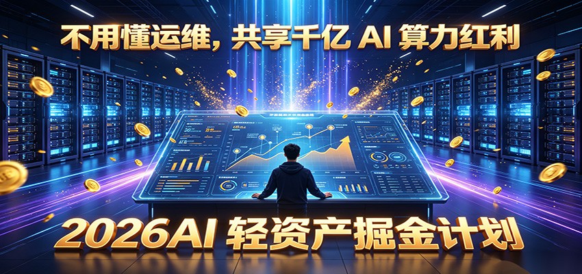 不用懂运维，共享千亿 AI 算力红利，2026AI 轻资产掘金计划-源创文化:轻创终点站