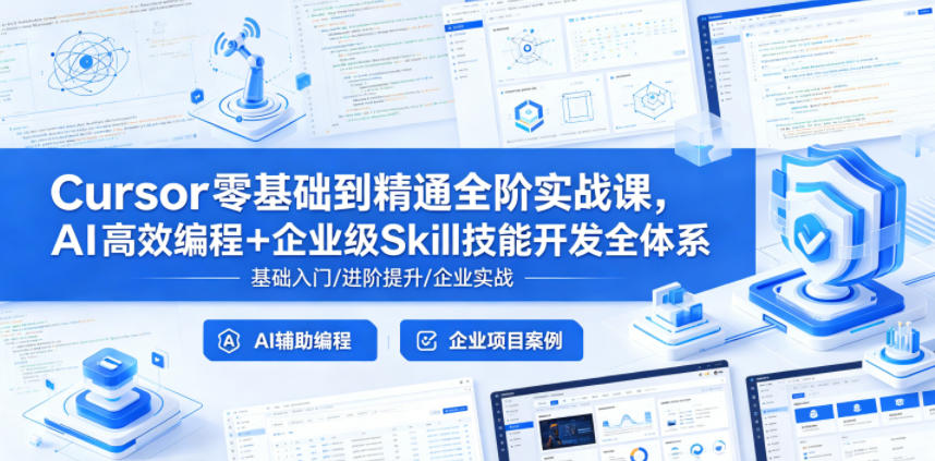 Cursor零基础到精通全阶实战课，AI高效编程+企业级Skill技能开发全体系-源创文化:轻创终点站