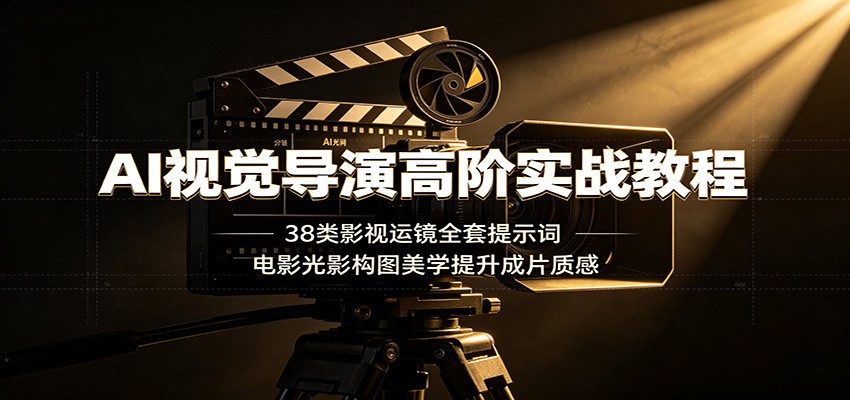 AI视觉导演高阶实战教程:38类影视运镜全套提示词,电影光影构图美学提升成片质感-源创文化:轻创终点站