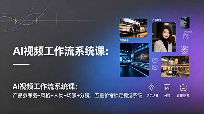 AI视频工作流系统课：产品参考图+风格+人物+场景+分镜，五重参考锁定视觉系统，稳定产出高质量视频-源创文化:轻创终点站