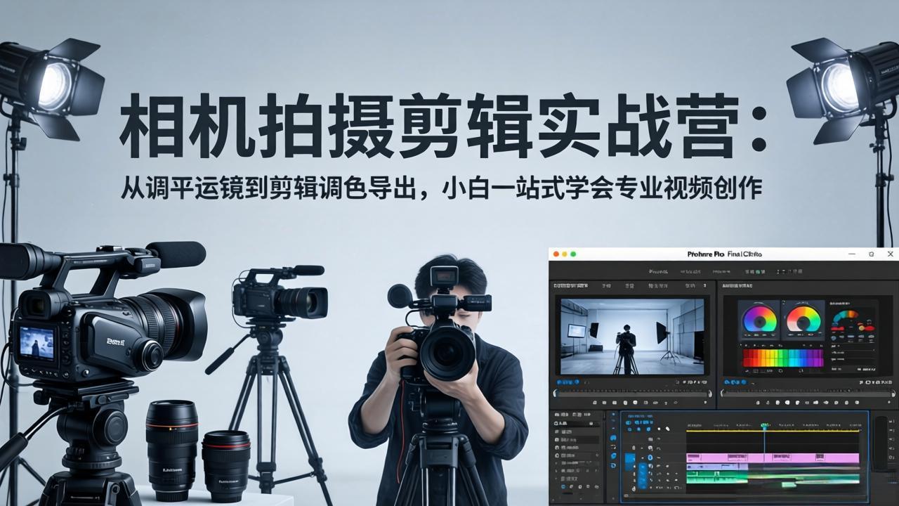 相机拍摄剪辑实战营:从调平运镜到剪辑调色导出,小白一站式学会专业视频创作-源创文化:轻创终点站