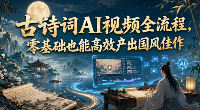 古诗词AI视频全流程，零基础也能高效产出国风佳作-源创文化:轻创终点站