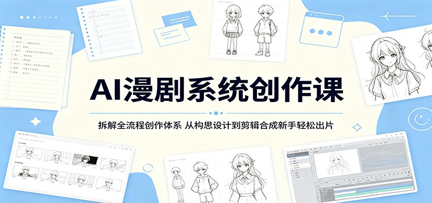 AI漫剧系统创作课：拆解全流程创作体系，从构思设计到剪辑合成新手轻松出片-源创文化:轻创终点站
