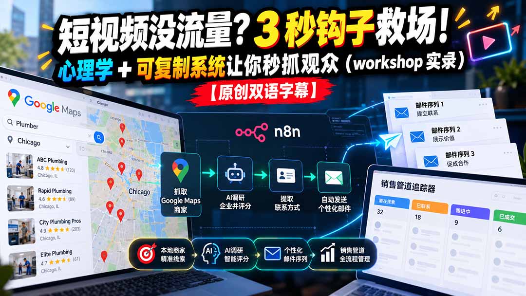 短视频没流量？3 秒钩子救场！心理学 + 可复制系统让你秒抓观众(workshop 实录-轻创终点站