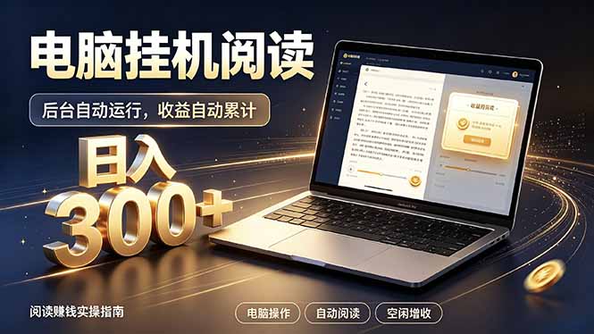 看小说也有收益？自动化流程，轻松日入300+-轻创终点站