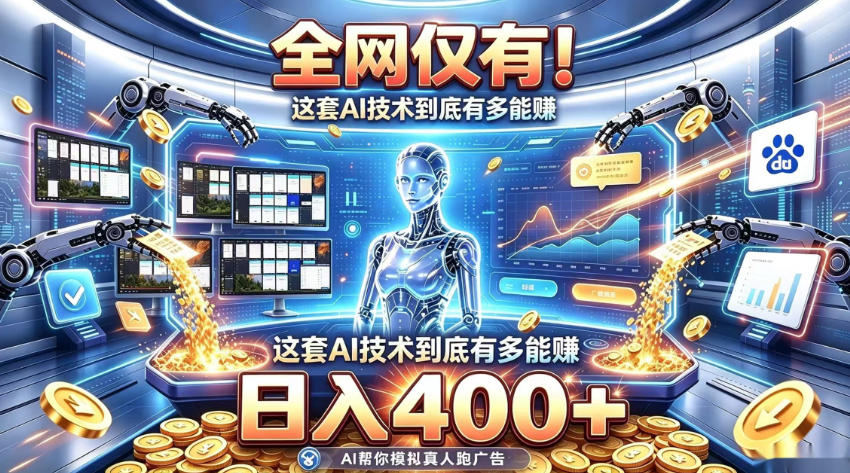 全网仅有！这套AI技术到底有多能賺，日入400+，无需人工干预，实现真正被动变现【揭秘】-轻创终点站