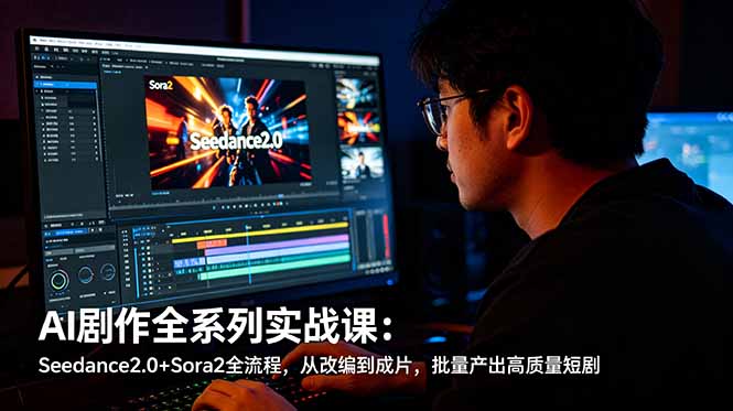 AI剧作全系列实战课：Seedance2.0+Sora2全流程，从改编到成片，批量产出高质量短剧-源创文化:轻创终点站