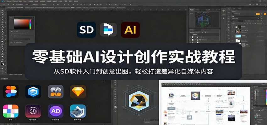 零基础AI设计创作实战教程：从SD软件入门到创意出图，轻松打造差异化自媒体内容-源创文化:轻创终点站