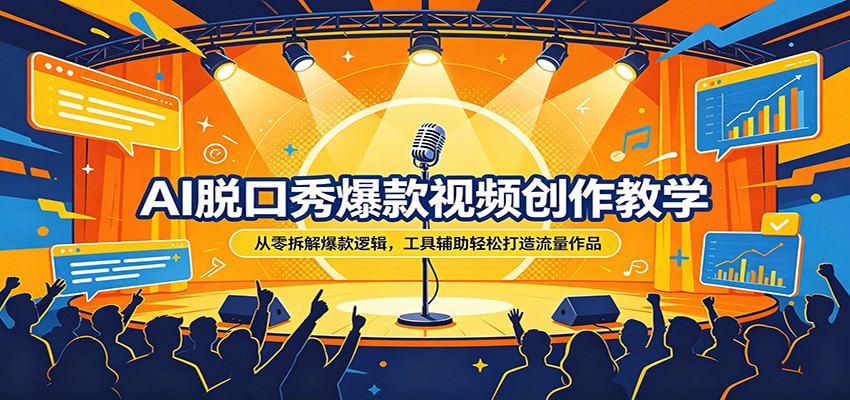 AI脱口秀爆款视频创作教学：从零拆解爆款逻辑，工具辅助轻松打造流量作品-源创文化:轻创终点站