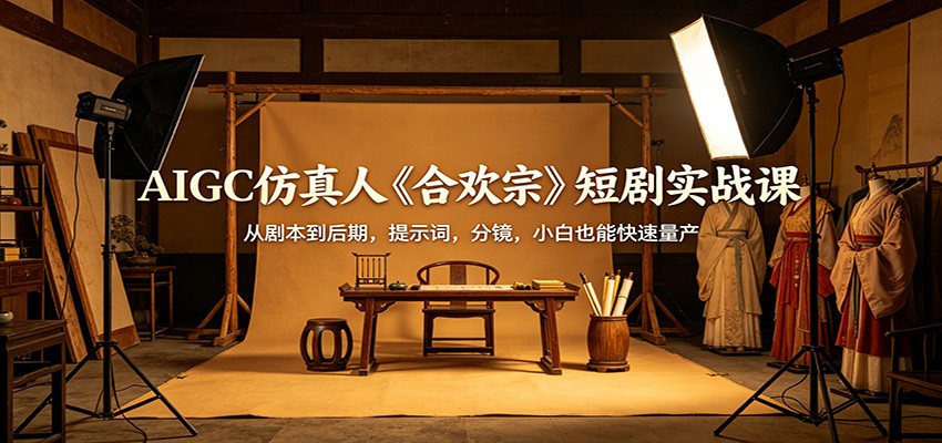 AIGC仿真人《合欢宗》短剧实战课：从剧本到后期，提示词，分镜，小白也能快速量产-源创文化:轻创终点站