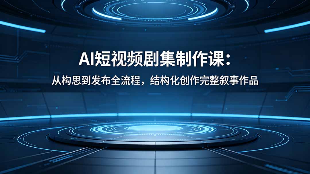 AI短视频剧集制作课：从构思到发布全流程，结构化创作完整叙事作品-源创文化:轻创终点站