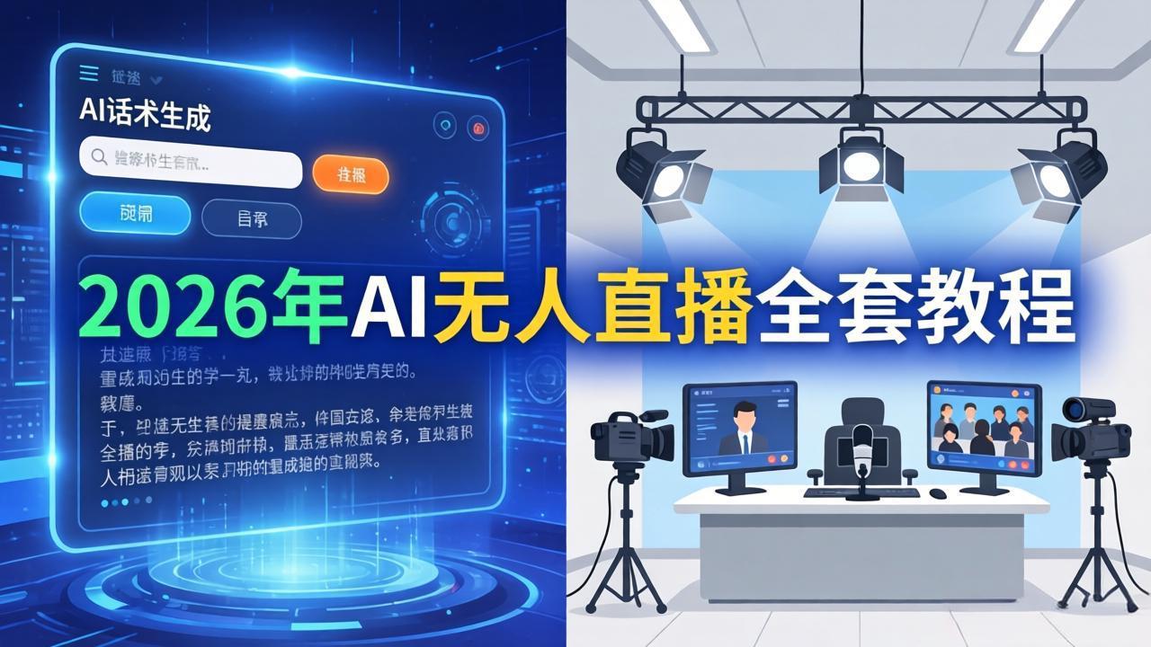 2026年AI无人直播全套教程：OBS安装+软件配置+直播间搭建+话术生成+一键开播实操-源创文化:轻创终点站