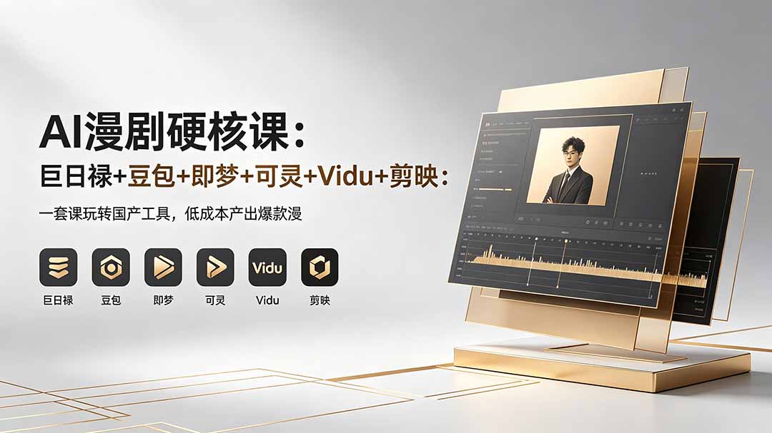 AI漫剧硬核课：巨日禄+豆包+即梦+可灵+Vidu+剪映：一套课玩转国产工具，低成本产出爆款漫剧-源创文化:轻创终点站