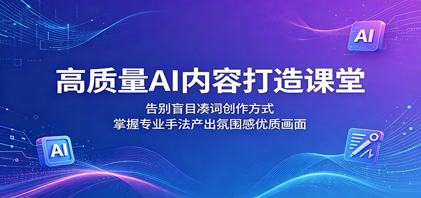 高质量AI内容打造课堂：告别盲目凑词创作方式，掌握专业手法产出氛围感优质画面-源创文化:轻创终点站