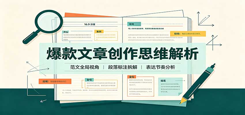 爆款文章创作思维解析：全局视角拆解范文，梳理行文逻辑，搭配真实拆文实操案例-轻创终点站