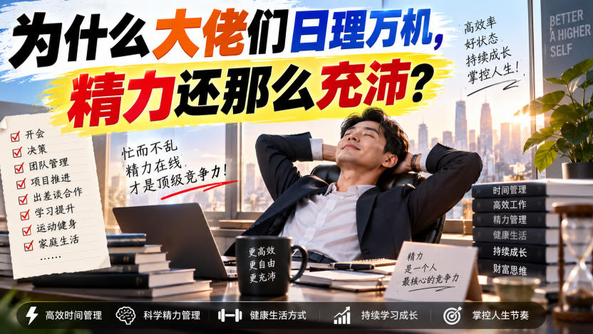 付费文章：为什么大佬们日理万机，精力还那么充沛？-轻创终点站
