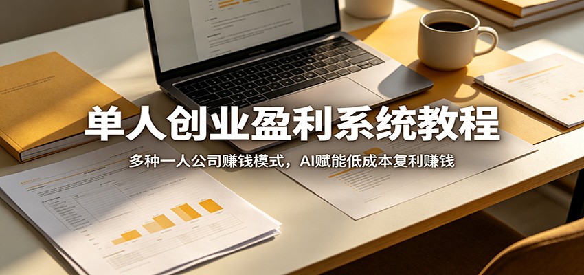 单人创业盈利系统教程：多种一人公司赚钱模式，AI赋能低成本复利赚钱-源创文化:轻创终点站