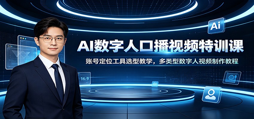 AI数字人口播视频特训课：账号定位工具选型教学，多类型数字人视频制作教程-轻创终点站