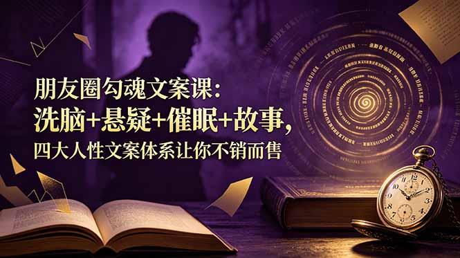 朋友圈勾魂文案课：洗脑+悬疑+催眠+故事，四大人性文案体系让你不销而售-源创文化:轻创终点站