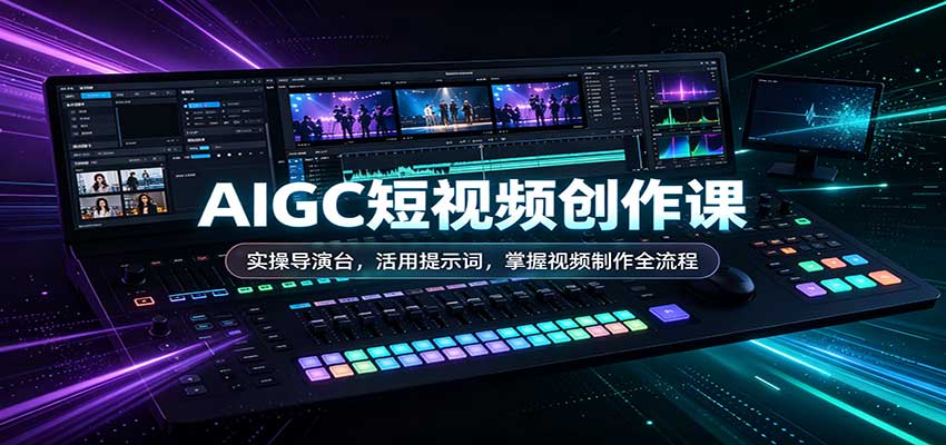 AIGC短视频创作课：实操导演台，活用提示词，掌握视频制作全流程-轻创终点站